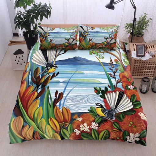 floral birds all over printed bedding set 2