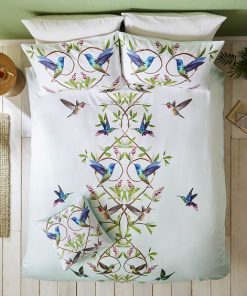floral hummingbird all over printed bedding set 2