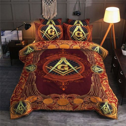 freemason symbol all over printed bedding set 2