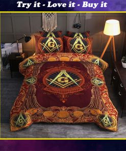 freemason symbol all over printed bedding set