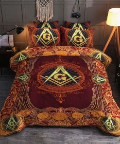 freemason symbol all over printed bedding set 4
