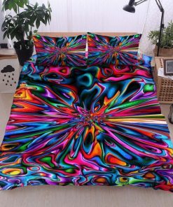 hippie watercolor all over printed bedding set 2