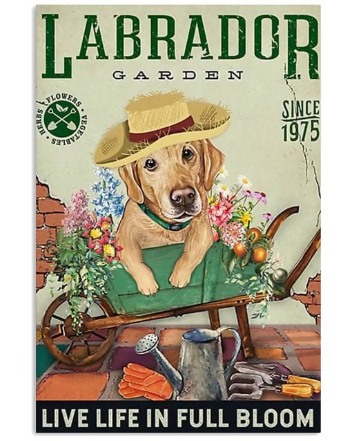 labrador garden live life in full bloom vintage poster 2