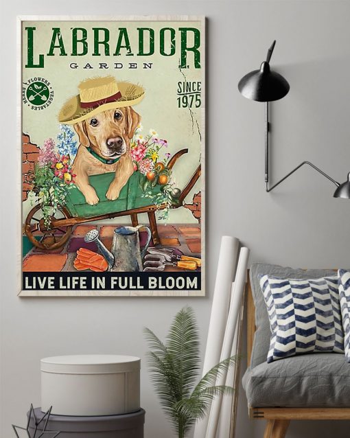 labrador garden live life in full bloom vintage poster 3