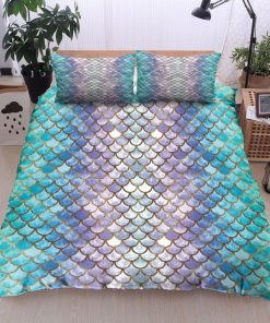 mermaid fin all over printed bedding set 2