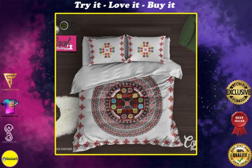 mexican folk all over printed bedding set