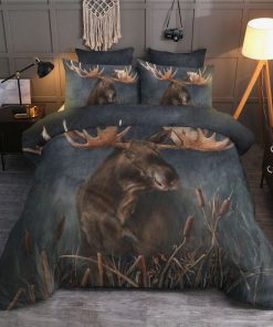 moose in the forest all over printed bedding set 2