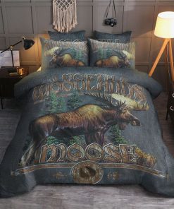 moose woodlands all over printed bedding set 3