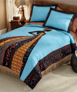 retro african woman all over printed bedding set 2