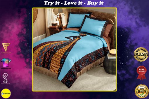 retro african woman all over printed bedding set