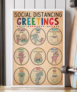 social distancing greetings animals vintage poster 3
