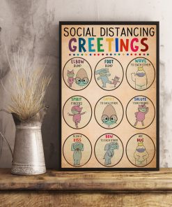 social distancing greetings animals vintage poster 4