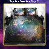 the universe galaxy all over printed bedding set