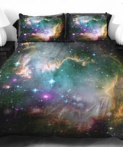 the universe galaxy all over printed bedding set 4
