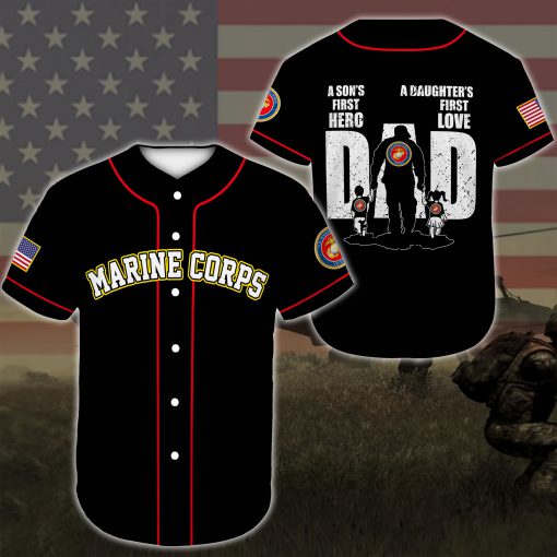 united states marine corps veteran dad all over printed baseball shirt 3