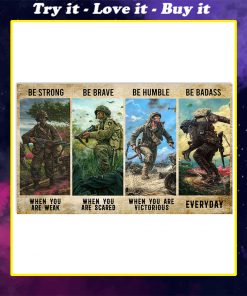 veteran be strong be brave be humble be badass poster