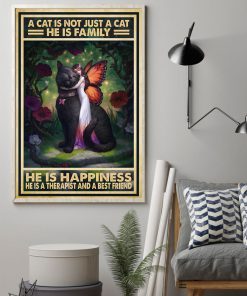 vintage a cat is not just a cat he is sanity he is happiness he is teacher he is therapist poster 3