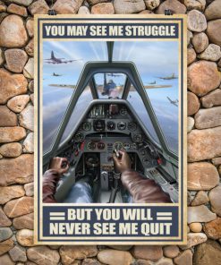 vintage air force you may see me struggle but you will never see me quit poster 5