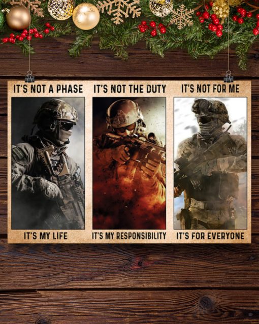 vintage army its not a phase its my life its not the duty its my responsibility poster 3