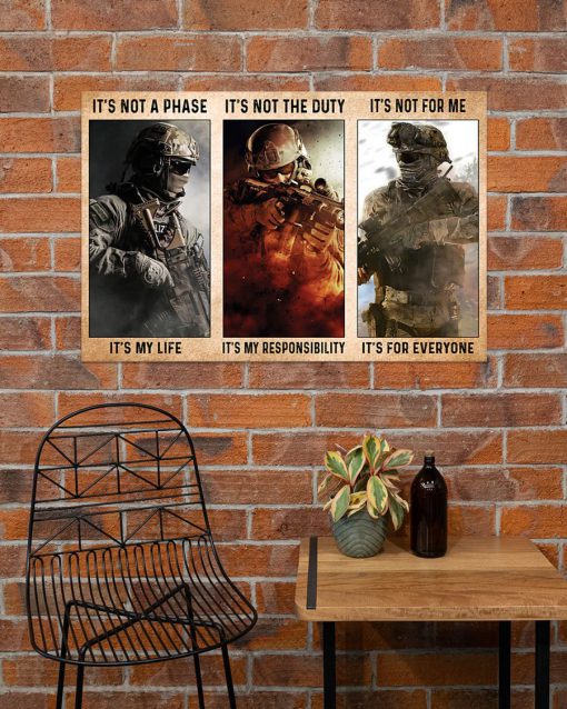 vintage army its not a phase its my life its not the duty its my responsibility poster 4