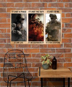 vintage army its not a phase its my life its not the duty its my responsibility poster 5