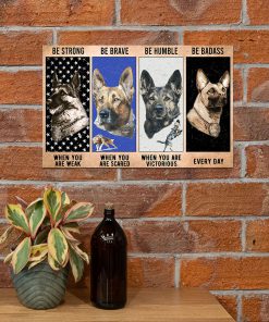 vintage dog military be strong be brave be humble be badass poster 5