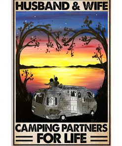 vintage husband and wife camping partners for life poster 4