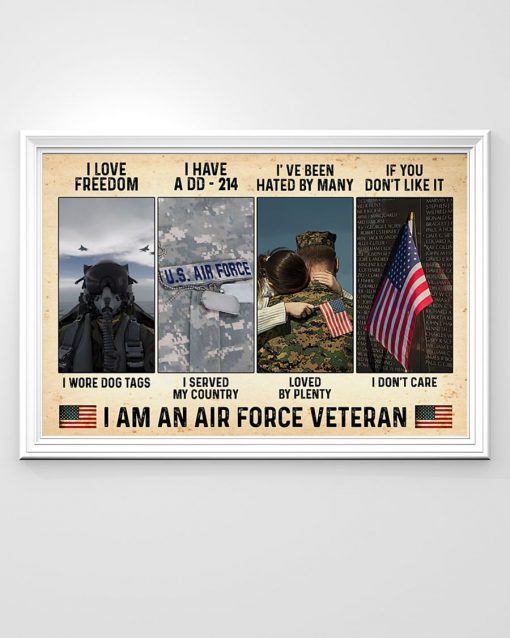 vintage i love freedom i have a dd-214 i am an air force veteran poster 2