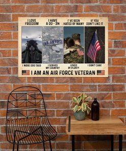vintage i love freedom i have a dd-214 i am an air force veteran poster 5