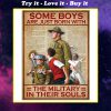 vintage some boys are just born with the military in their souls poster