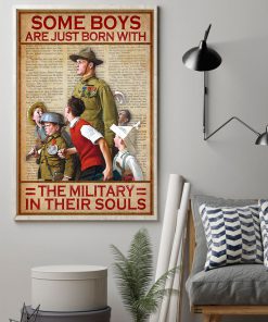 vintage some boys are just born with the military in their souls poster 2