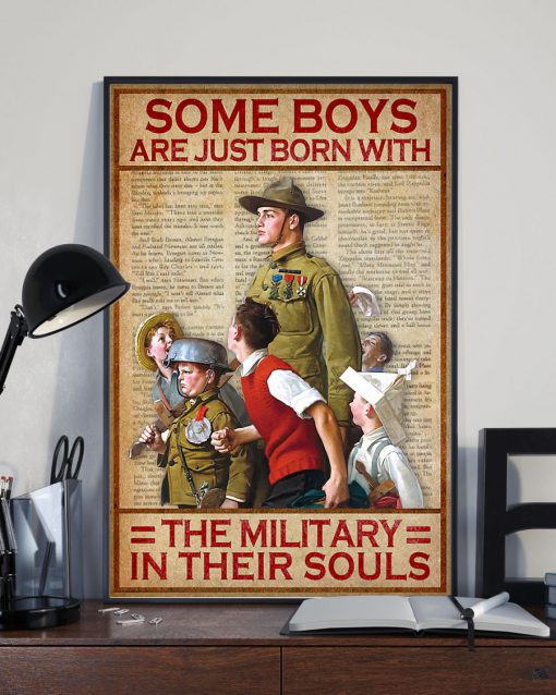 vintage some boys are just born with the military in their souls poster 4