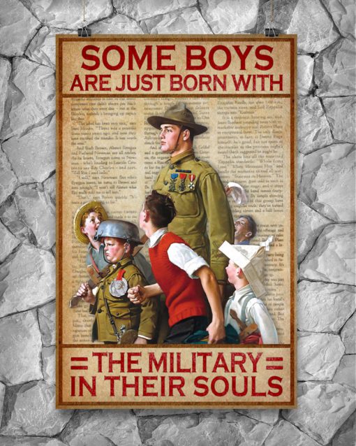 vintage some boys are just born with the military in their souls poster 5