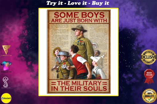 vintage some boys are just born with the military in their souls poster