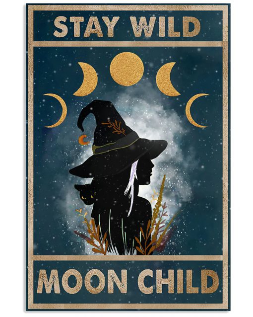 vintage stay wild moon child witch lady poster 2
