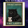 vintage your butt napkins my lady black cat poster