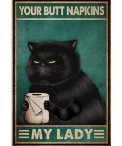 vintage your butt napkins my lady black cat poster 2