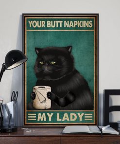 vintage your butt napkins my lady black cat poster 3