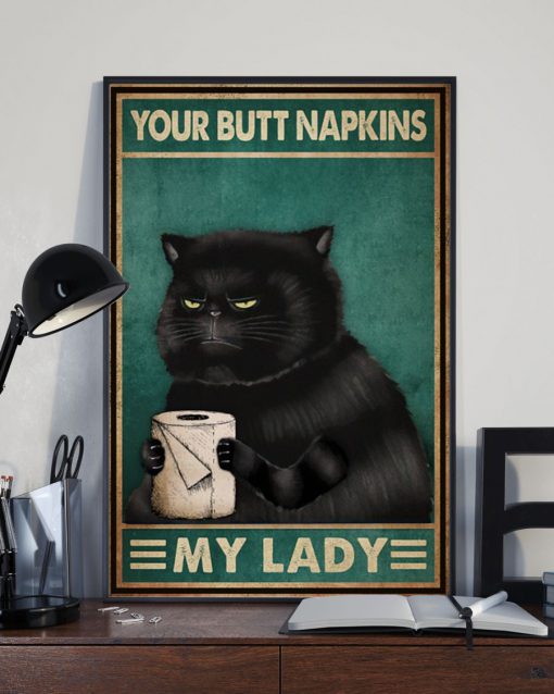 vintage your butt napkins my lady black cat poster 3