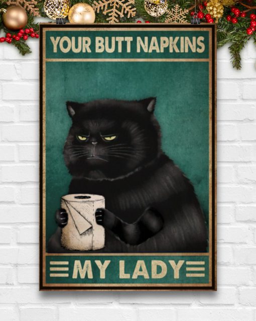 vintage your butt napkins my lady black cat poster 5