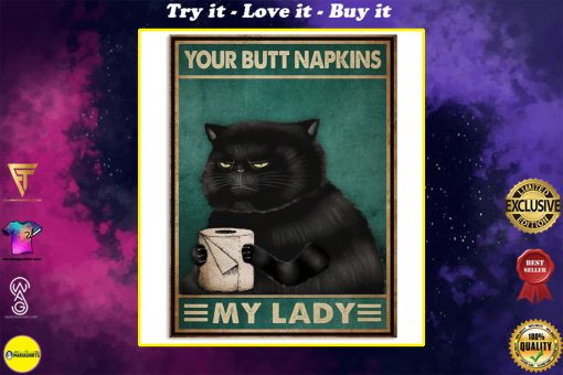 vintage your butt napkins my lady black cat poster
