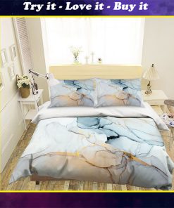 waterolor marble all over printed bedding set