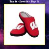wisconsin badgers football full over printed slippers