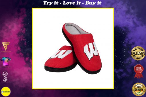wisconsin badgers football full over printed slippers