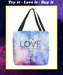 God i fell in love with the man who died for me tote bag