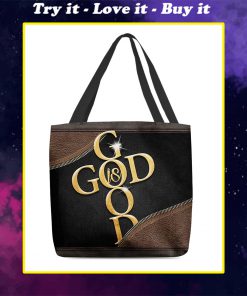 God is good leather pattern all over printed tote bag