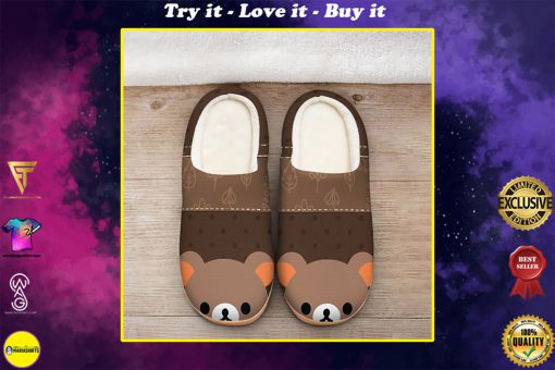baby bear face all over printed slippers