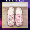 baby bear with heart all over printed slippers