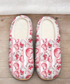 baby bear with heart all over printed slippers 2