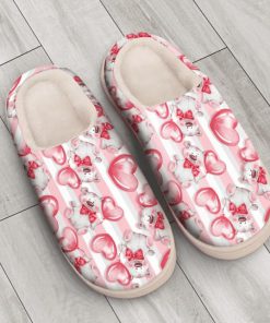 baby bear with heart all over printed slippers 4